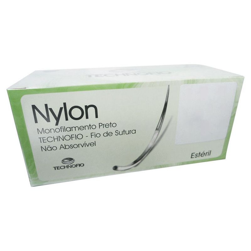 Fio Nylon Preto C/24Un 2-0 C/Ag 25Mm - Technofio