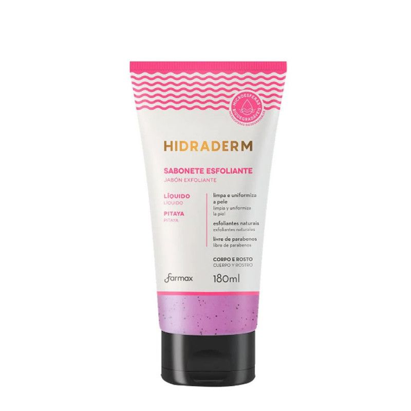 Sabonete Liq.Esfoliante Hidraderm 180Ml - Pitaya - Farmax 