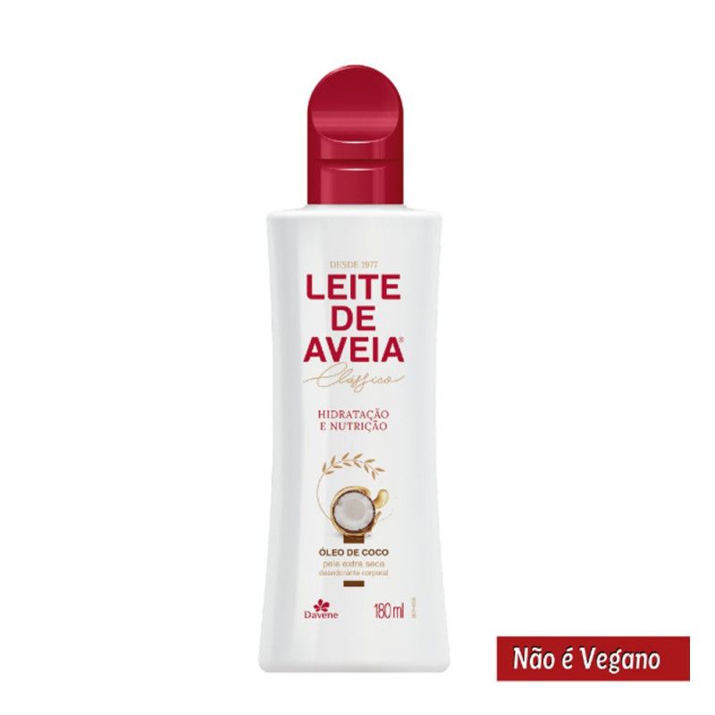 Locao Corporal Leite Aveia 180Ml - Oleo De Coco - Davene 