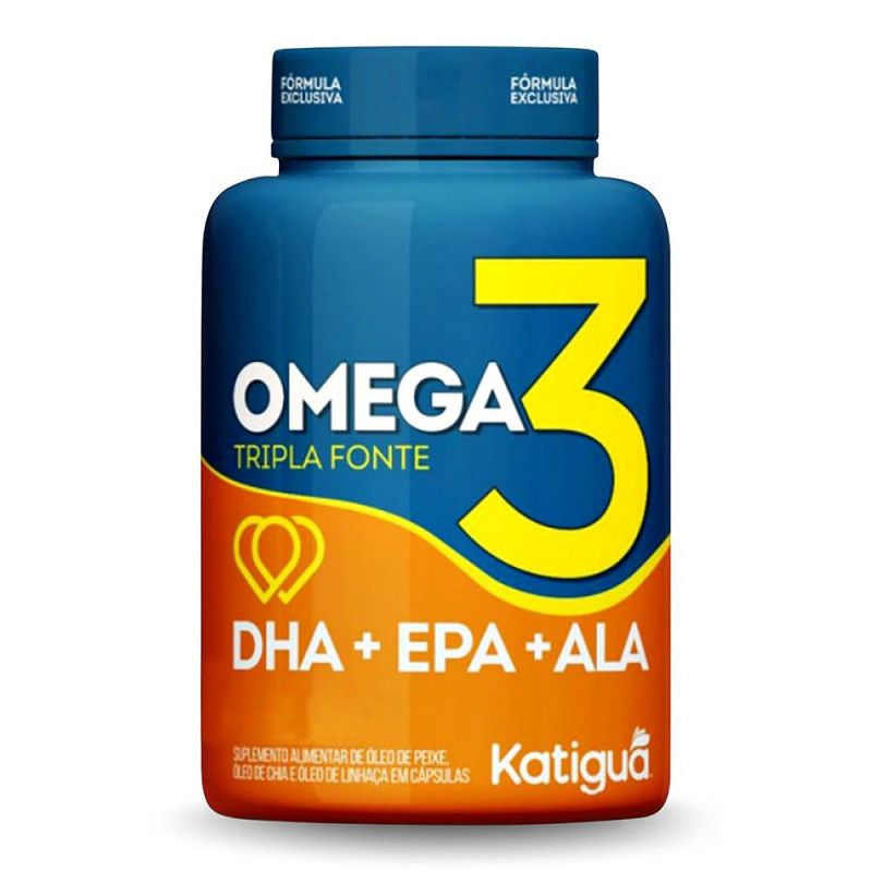 Omega 3 Tripla Fonte 120Cps - Dha + Epa +Ala - Katigua