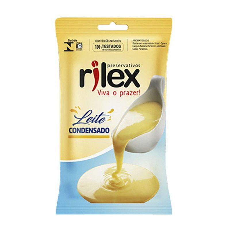 Preservativo Lubrificado C/3Un - Leite Condensa - Rilex