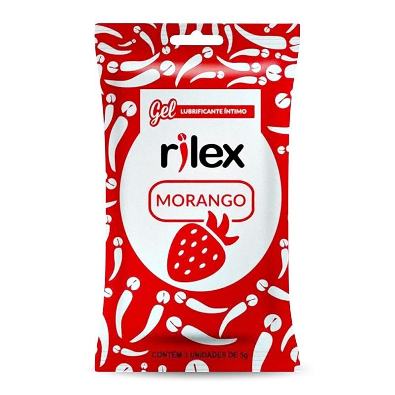 Gel Lubrificante Intimo C/3Un 5G - Morango - Rilex