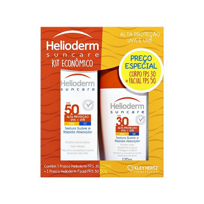 Kit Protetor Fps50 50G Facial+Fps30 120Ml - Helioderm - Kley Hertz