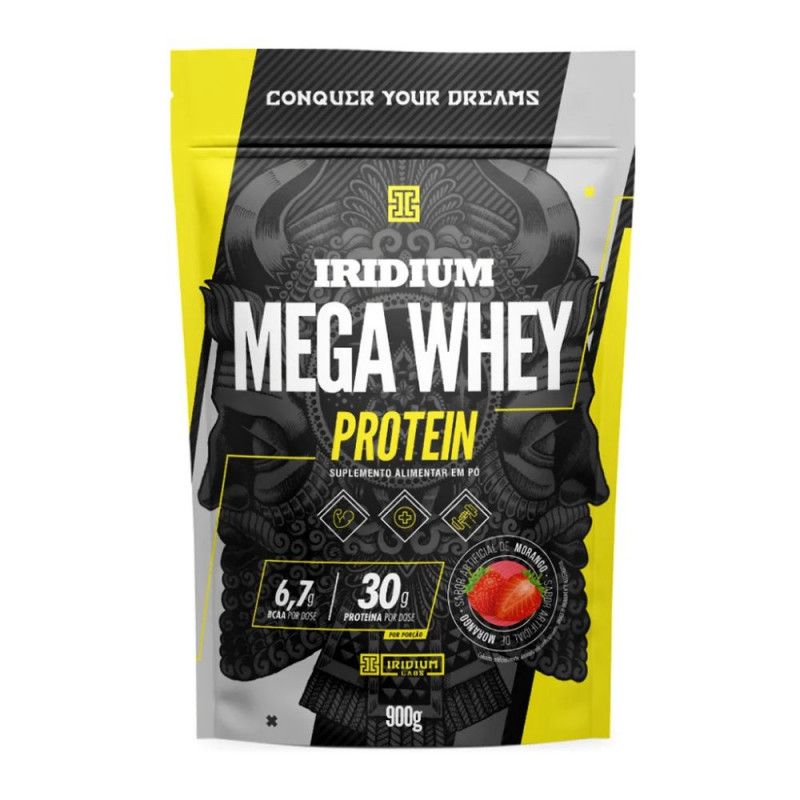 Whey Protein Mega 900g - Morango - Iridium