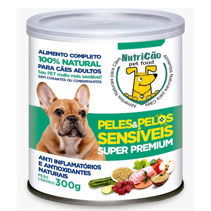 Alimento P/Cães 100% Natural C/300G - Peles E Pelos - Nutrição Pet Food 