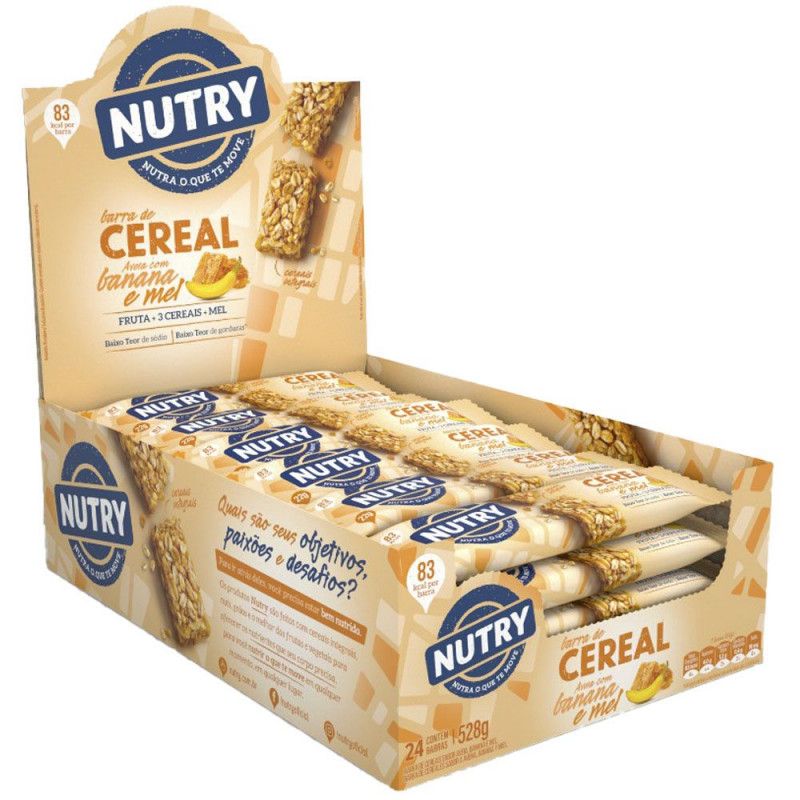 Barra Cereal Nutry C/24Un - Banana E Mel - Nutrimental  