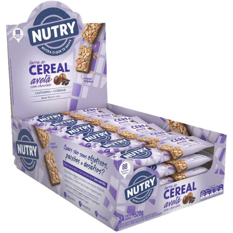 Barra Cereal Nutry C/24Un - Avela Chocolat - Nutrimental  