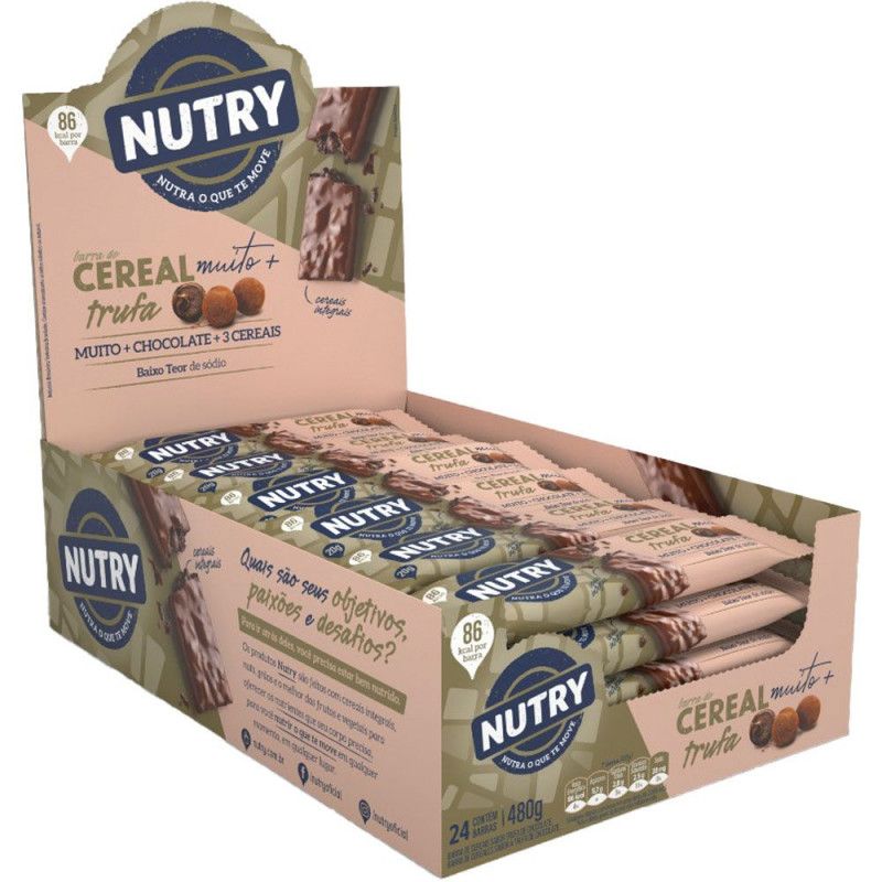 Barra Cereal Nutry Muito + C/24Un - Trufa - Nutrimental  