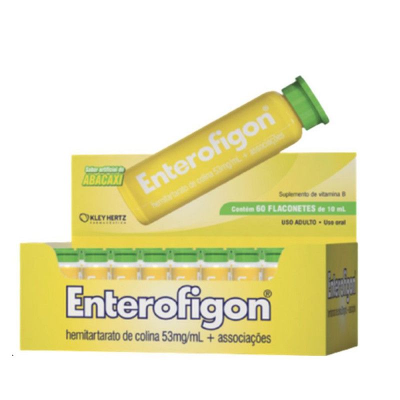 Enterofigon C/60Flac 10Ml - Sabor Abacaxi - Kley Hertz  