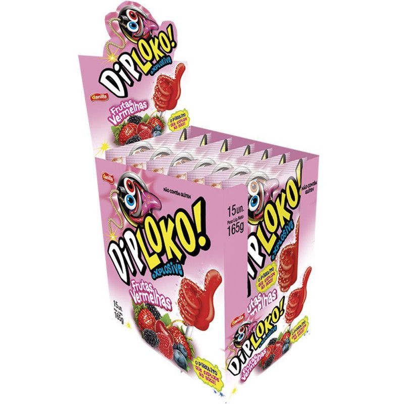 Dip Loko C/15 Saches - Frutas Vermelh - Danilla  