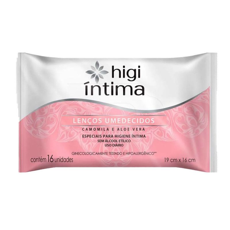 Lenco Umedecido Higi Intima C/16Un - 19Cm X 16Cm - Higi Mulher  