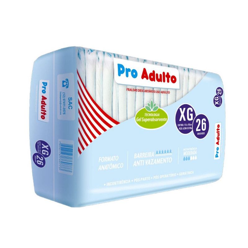 Fralda Geriatrica Pro Adulto - Tam Xg C/26Un - Pandy 